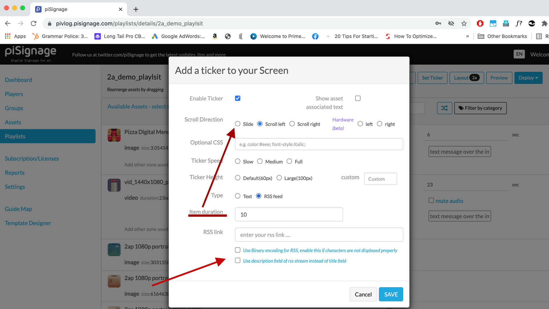 Enabling rolling Text feeds/ Tickers.