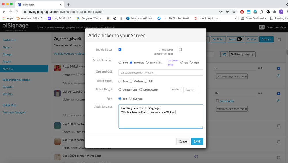 Add Professional Rolling Tickers to Any Display — Start Free with 2 Screens for Life