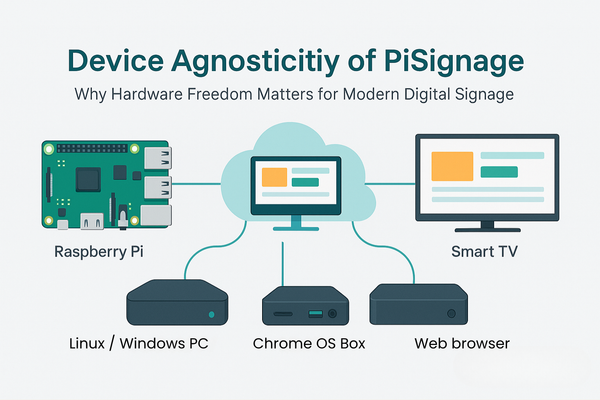 Device Agnosticity of PiSignage: Why Hardware Freedom Matters for Modern Digital Signage (2025)